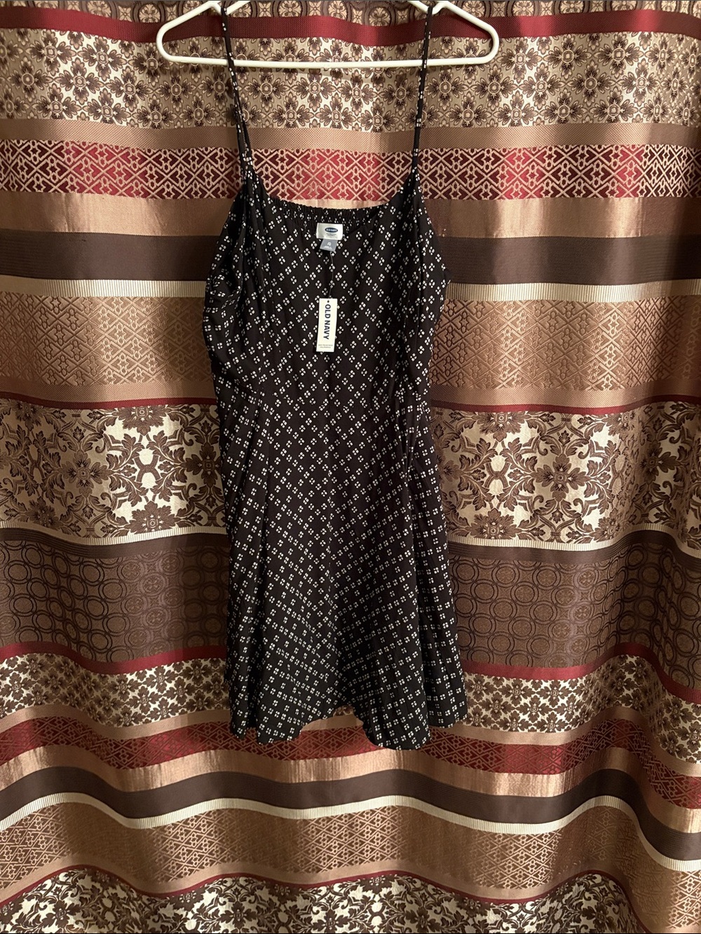 Spaghetti Strap Black Printed Mini Dress from Old Navy